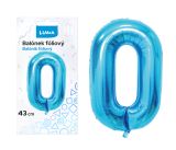 Balónek fóliový č. 0 MODRÝ 43cm LUMA Balónek fóliový č. 0 MODRÝ 43cm LUMA