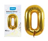 Balónek fóliový  č. 0  ZLATÝ 43cm LUMA