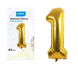 Balónek fóliový č. 1 ZLATÝ 43cm LUMA Balónek fóliový č. 1 ZLATÝ 43cm LUMA