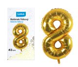 Balónek fóliový č. 8 ZLATÝ 43cm LUMA Balónek fóliový č. 8 ZLATÝ 43cm LUMA