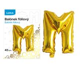 Balónek fóliový  M ZLATÝ LUMA
