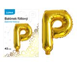 Balónek fóliový  P ZLATÝ LUMA