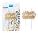 Svíčka HAPPY BIRTHDAY zlatá LUMA Svíčka HAPPY BIRTHDAY zlatá LUMA