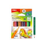 Pastelky DELI bezdřevé trojhranné  12 barev mini Enovation EC114-12