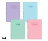Blok spirála A4 PASTEL linka 60l mix Blok spirála A4 PASTEL linka 60l mix