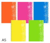 Blok spirála A5 Fluo linka 60l mix Blok spirála A5 Fluo linka 60l mix