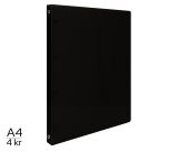 Pořadač LUMA A4 elegant 4 kroužkový černý