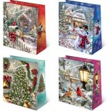 Tašky dárkové PAW SC XL Christmas Watercolors ,balení 10 ks Tašky dárkové PAW SC XL Christmas Watercolors ,balení 10 ks