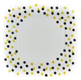 Papírový talíř hranatý Confetti Gold Black