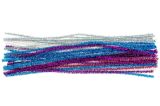 Drátky plyšové 6 mm x 30 cm metalický mix 40 ks