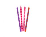Dortové svíčky PUNTÍK 12cm 16ks růžový mix