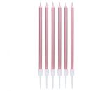 Dortové svíčky 13,5 cm 6 ks metalické rosegold