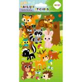 Samolepky 3D SOFT PUFFY FUN 11 x 20,5 cm - Lesní zvířátka