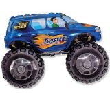 Balónek fóliový nafouknutý 14 na tyčce - Auto Twister Modré