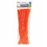 Drátek plyšový 30 cm 40 ks oranžový neon
