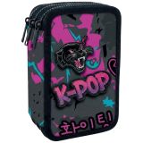Penál 3 zipy Jumper K-POP Dark - vybavený