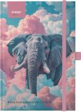 Blok ANIMALS Elephant A6 linka s gumou Blok ANIMALS Elephant A6 linka s gumou