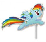 Balónek fóliový nafouknutý 14 na tyčce - My Little Pony Rainbow Dash Balónek fóliový nafouknutý 14 na tyčce - My Little Pony Rainbow Dash