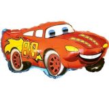 Balónek fóliový nafouknutý 14 na tyčce - Auto červené