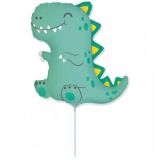 Balónek fóliový nafouknutý 14 na tyčce - Dino Rex