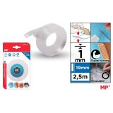 Lepicí páska transparentní NANO gel oboustranná 19 mm 2,5 m na blistru Lepicí páska transparentní NANO gel oboustranná 19 mm 2,5 m na blistru