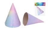 Párty čepička / klobouček PASTEL 6 ks