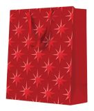 Vánoční papírová taška Paw Premium Pattern Embossed Stars střední ,balení 10 ks
