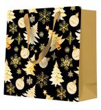 Vánoční papírová taška PAW Golden Christmas Trees ,balení 10 ks
