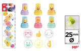 Razítka 25 mm s motivem Emoji na blistru