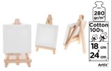 Malířské plátno 18 x 24 cm s malířským stojanem Malířské plátno 18 x 24 cm s malířským stojanem