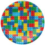 Papírový talíř malý - Colorful Bricks