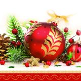 Ubrousky DAISY L (20ks) Red Decorative Bauble