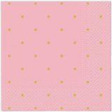 Ubrousky PAW Dekor L (20ks) Golden Dots light pink