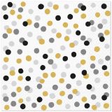 Ubrousky PAW Dekor L (20ks) Confetti Dots gold-black