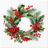 Ubrousky PAW Dekor L (20ks) Berry Wreath Ubrousky PAW Dekor L (20ks) Berry Wreath