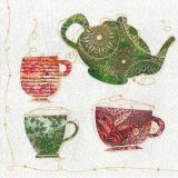 Ubrousky DAISY L (20ks) Tea Cups with a Teapot