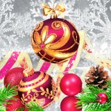 Ubrousky MAKI L (20ks) Elegance red Baubles with Snowflakes Ubrousky MAKI L (20ks) Elegance red Baubles with Snowflakes