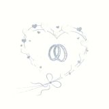 Ubrousky MAKI L (20ks) Wedding Rings in Heart Silver (pearl effect)
