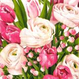 Ubrousky MAKI L (20ks) Pastel Pink Flowers