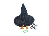 set čarodějnický klobouk + doplňky 1042398