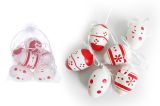 Vajíčko W033824 dekorační plastové malované 6 cm, 6ks v organza sáčku Vajíčko W033824 dekorační plastové malované 6 cm, 6ks v organza sáčku