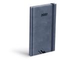 diář 2027 T806 PU šedý s gumkou 90x170mm 7781622