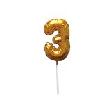 dortová svíčka BALÓNEK 3 3,7X5,9CM  268653 ZLATÁ 8800163
