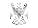závěs Anděl stříbrný vánoční plech 9,9x12,1cm 1804B-18(12CM) 8885951