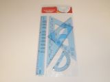 Souprava geometrická velká transparentní modrá vzorce Souprava geometrická velká transparentní modrá vzorce