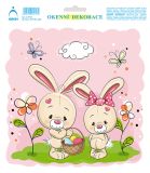 Dekorace okenní  - zajíčci s košíčkem (5713)