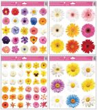 Dekorace okenní folie 30x33,5cm, barevné květiny / 6876