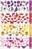 Dekorace okenní folie 60x22,5cm, motýli a květiny / 6881