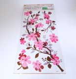 Samolepky na zeď větvička hnědorůžová 60x32 cm /1076