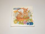Ubrousky Bunnies in basket 33x33 cm Ubrousky Bunnies in basket 33x33 cm